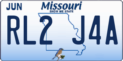 MO license plate RL2J4A