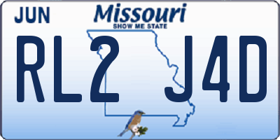 MO license plate RL2J4D