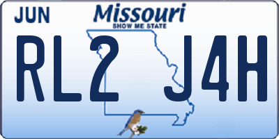 MO license plate RL2J4H