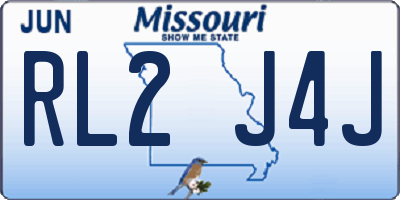 MO license plate RL2J4J
