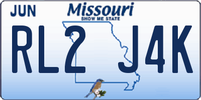 MO license plate RL2J4K
