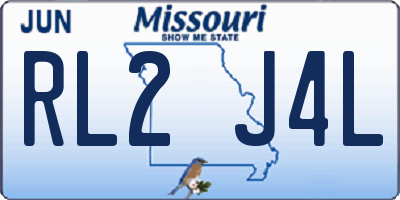 MO license plate RL2J4L