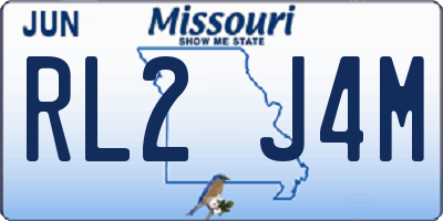 MO license plate RL2J4M