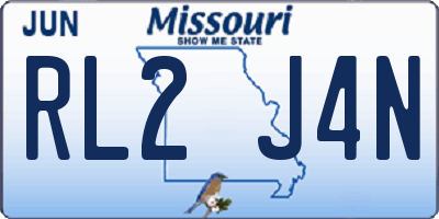 MO license plate RL2J4N