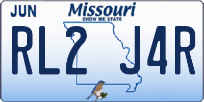 MO license plate RL2J4R