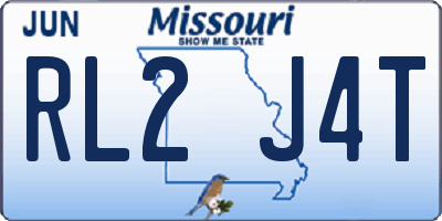 MO license plate RL2J4T