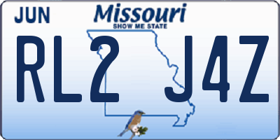 MO license plate RL2J4Z
