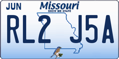 MO license plate RL2J5A