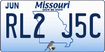 MO license plate RL2J5C
