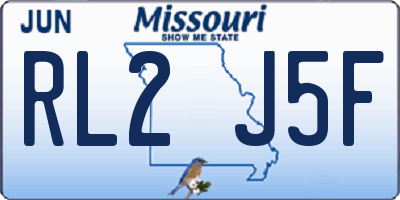MO license plate RL2J5F
