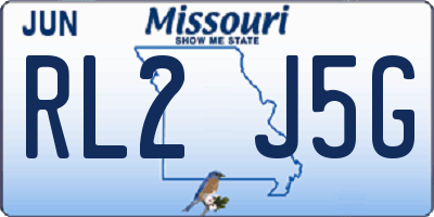 MO license plate RL2J5G