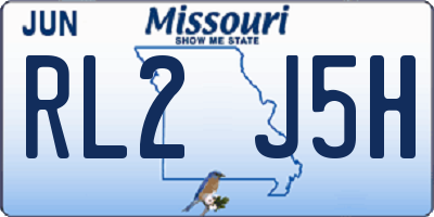 MO license plate RL2J5H