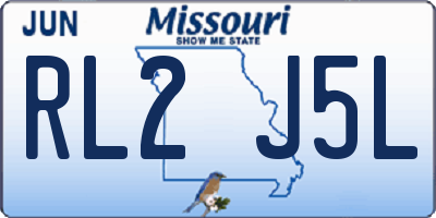 MO license plate RL2J5L