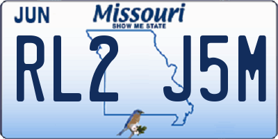 MO license plate RL2J5M
