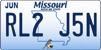 MO license plate RL2J5N