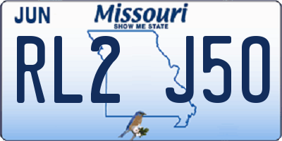 MO license plate RL2J5O