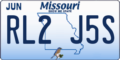 MO license plate RL2J5S