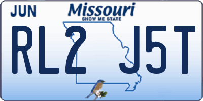MO license plate RL2J5T