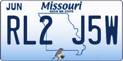 MO license plate RL2J5W