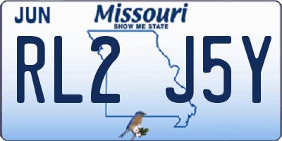 MO license plate RL2J5Y