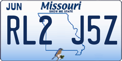 MO license plate RL2J5Z