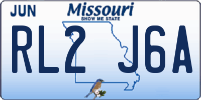 MO license plate RL2J6A