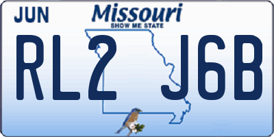 MO license plate RL2J6B