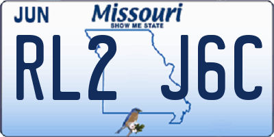 MO license plate RL2J6C