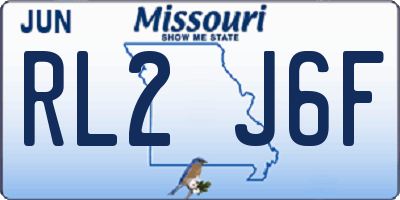 MO license plate RL2J6F