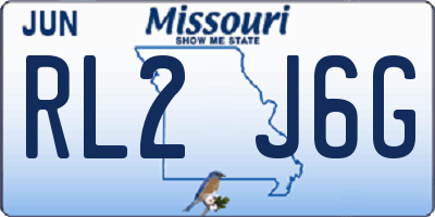 MO license plate RL2J6G