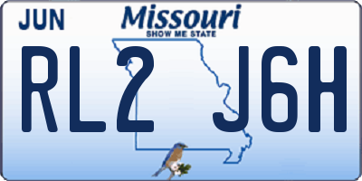 MO license plate RL2J6H