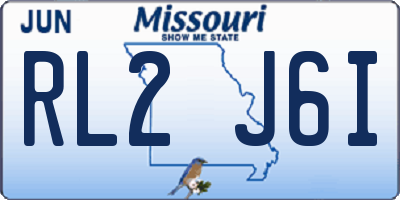 MO license plate RL2J6I