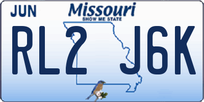 MO license plate RL2J6K