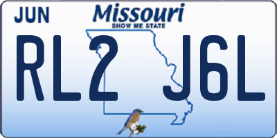 MO license plate RL2J6L