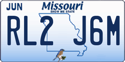 MO license plate RL2J6M