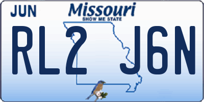 MO license plate RL2J6N