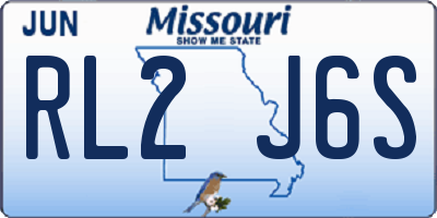 MO license plate RL2J6S