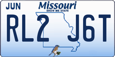 MO license plate RL2J6T