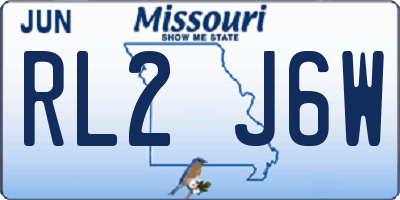 MO license plate RL2J6W