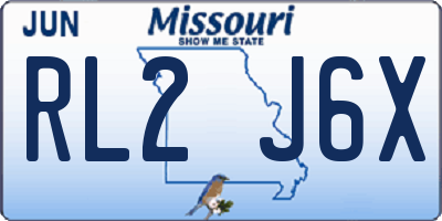 MO license plate RL2J6X