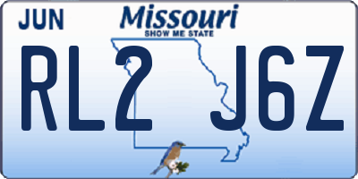 MO license plate RL2J6Z