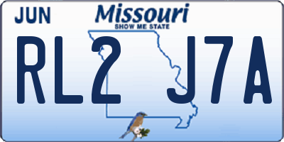 MO license plate RL2J7A