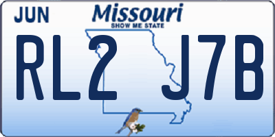 MO license plate RL2J7B