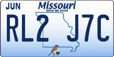 MO license plate RL2J7C