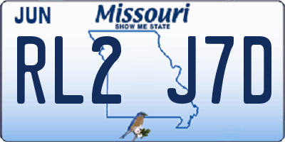 MO license plate RL2J7D