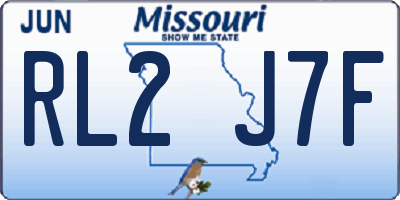 MO license plate RL2J7F