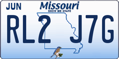 MO license plate RL2J7G