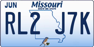 MO license plate RL2J7K
