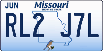 MO license plate RL2J7L