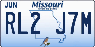 MO license plate RL2J7M